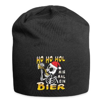 Ho Ho Hol Bier Weihnachtsgeschenk - Jersey-Beanie - Schwarz - Vorne