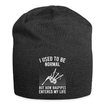I used to be normal Now I play bagpipes - Jersey Beanie - charcoal grey - Front