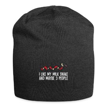 J’aime mon serpent de lait et peut-être comme 3 personnes - Bonnet en jersey - charbon - Devant