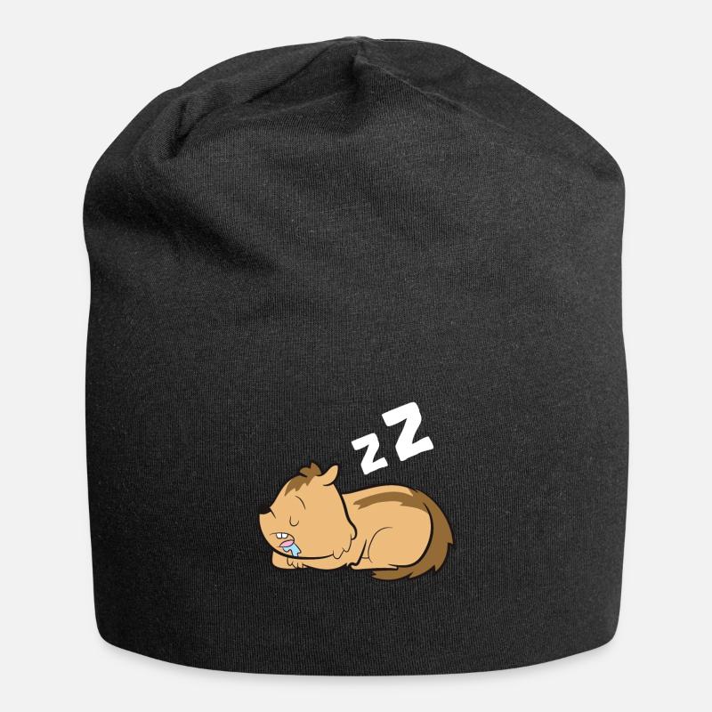 Chipmunk Tired Chipmunk Pajamas - Bonnet en jersey - noir