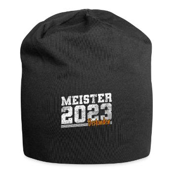 Meister 2023 Meisterprüfung Meisterbrief - Jersey-Beanie - Schwarz - Vorne