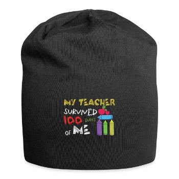 Un enseignant heureux du 100e jour survit à 100 jours d’école - Bonnet en jersey - noir - Devant
