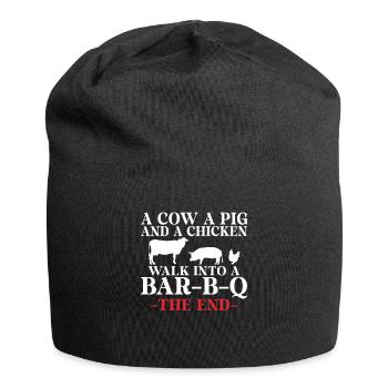 BBQ Grill Boeuf Viande Amoureux Cadeaux - Bonnet en jersey - noir - Devant