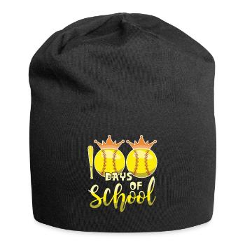 100e jour de baseball softball 100 jours d’école - Bonnet en jersey - noir - Devant