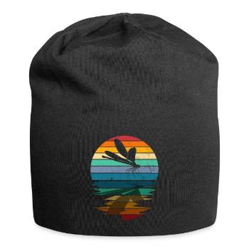 Libelle Libelle Entomologie Silhouette - Jersey-Beanie - Schwarz - Vorne