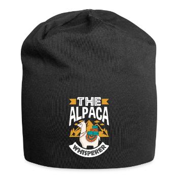 Alpagas Mammifères LLamas Alpaga L’Alpaga Whisperer - Bonnet en jersey - noir - Devant