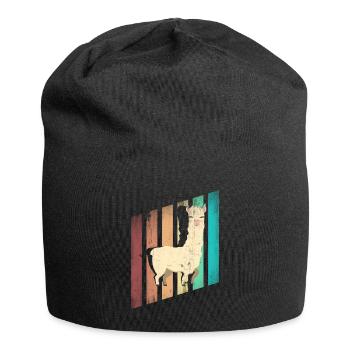 Alpakas LLamas Säugetiere Alpaka Silhouette - Jersey-Beanie - Schwarz - Vorne