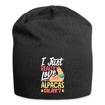 Alpagas mammifères LLamas Alpaga que j’adore vraiment - Bonnet en jersey - noir - Devant