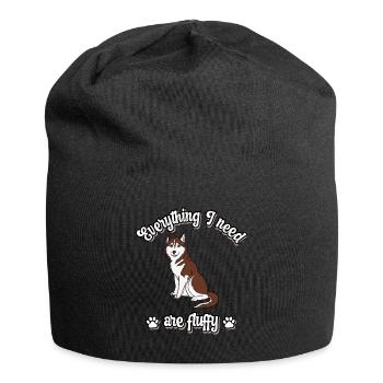 Everything I need are fluffy süßes Hunde red - Jersey-Beanie - Schwarz - Vorne