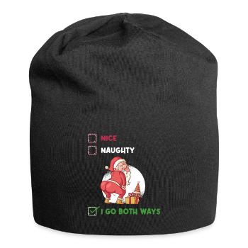 Je vais dans les deux sens vilain ou beau cadeau - Bonnet en jersey - noir - Devant