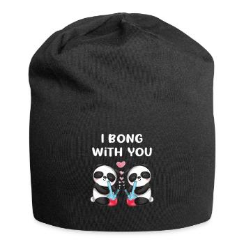 I bong with you verliebte Panda Bären niedliches - Jersey-Beanie - Schwarz - Vorne