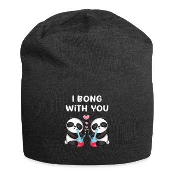 I bong with you in love panda bears cute - Jersey Beanie - charcoal grey - Front