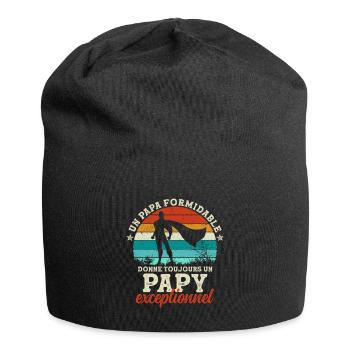 Papa Opa Bestes Vatertagsgeschenk - Jersey-Beanie - Schwarz - Vorne