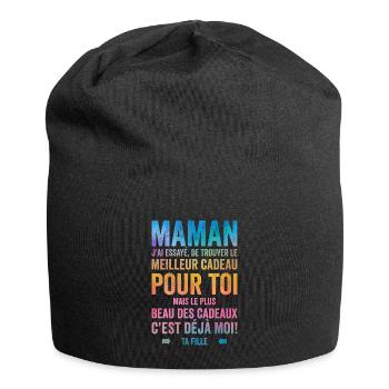 Maman Meilleur Cadeau C'est Moi Ta Fille - Bonnet en jersey - noir - Devant