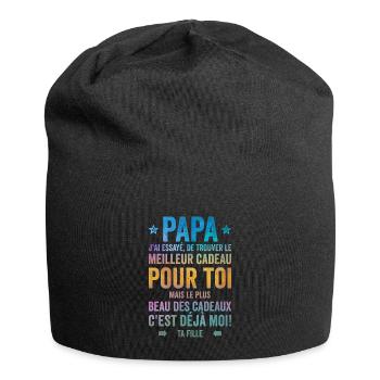 Papa Meilleur Cadeau C'est Moi Ta Fille - Bonnet en jersey - noir - Devant