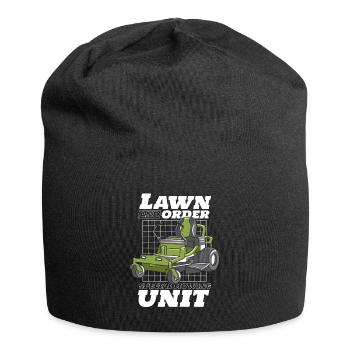 Lawn mower lawn mowing mower garden - Jersey Beanie - black - Front