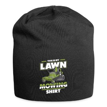 Lawn mower lawn mowing mower garden - Jersey Beanie - black - Front