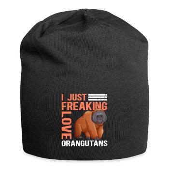 Singes orangs-outans Cadeau Orang-outan - Bonnet en jersey - noir - Devant