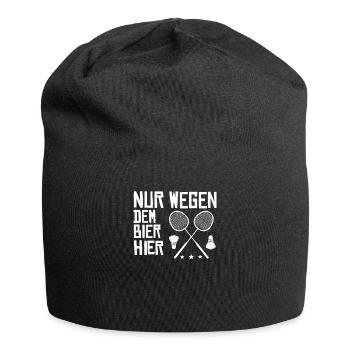 Badminton Spieler Geschenkidee Design - Jersey-Beanie - Schwarz - Vorne