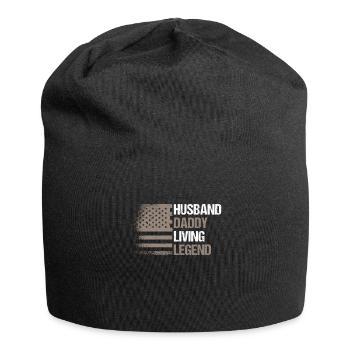 USA Flag Husband Daddy Living Legend - Jersey-Beanie - Schwarz - Vorne