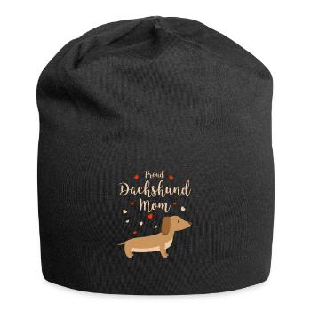 Lustiges Dackel Mama Geschenk Proud Dachshund Mom - Jersey-Beanie - Schwarz - Vorne