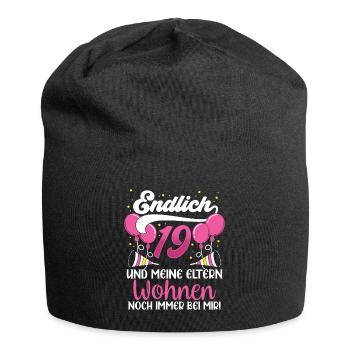 Endlich 19 Meine Eltern Wohnen Immer Noch Bei Mir - Jersey-Beanie - Schwarz - Vorne