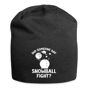 Bataille de boules de neige - Quelqu’un a-t-il dit bataille de boules de neige - Bonnet en jersey - noir - Devant