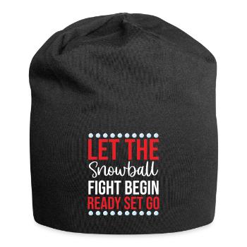 Bataille de boules de neige - Que la bataille de boules de neige commence à lire - Bonnet en jersey - noir - Devant