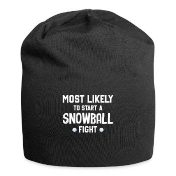 Snowball Fight - Le plus susceptible de déclencher une boule de neige F - Bonnet en jersey - noir - Devant