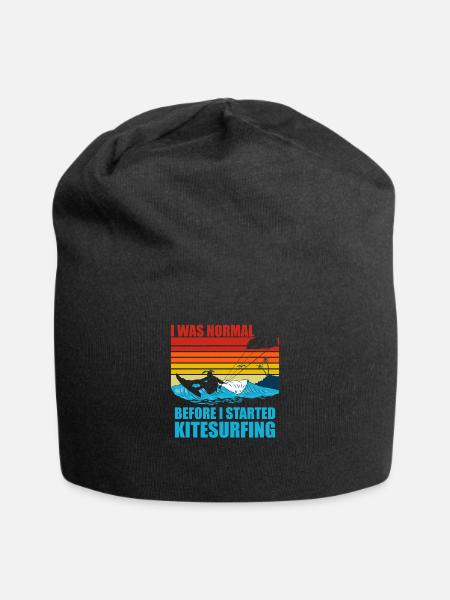 Ich war normal vor dem Kitesurfen lustiges Kitesurfen - Jersey-Beanie - Schwarz