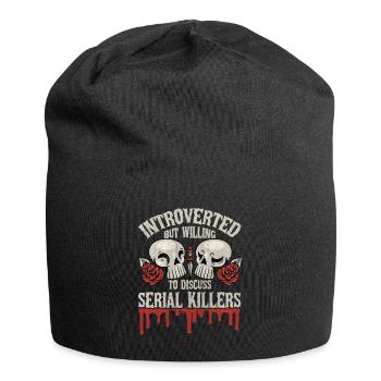 Introverted but willing to discuss Serial Killers - Jersey-Beanie - Schwarz - Vorne