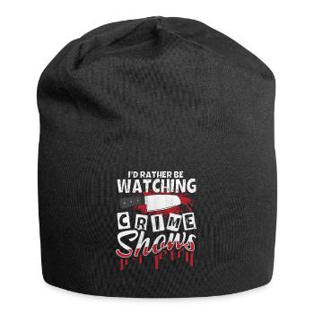 Crime Show Lover I'd Rather Be Watching Crime Show - Jersey Beanie - black - Front