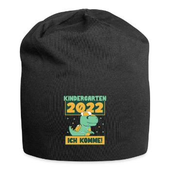 Kindergarten 2022 Ich Komme Kindergartenkind Dino - Jersey-Beanie - Schwarz - Vorne