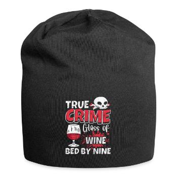 Good Wine and True Crime Gift - Jersey Beanie - black - Front