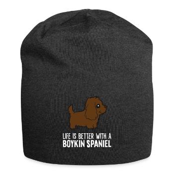 La vie est meilleure avec un chien Boykin Spaniel - Bonnet en jersey - charbon - Devant