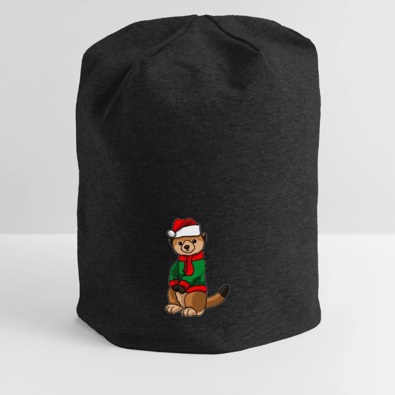 Suricates avec pull de Noël Bonnet en jersey