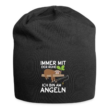 Immer mit der Ruhe ich bin am Angeln Faultier - Jersey-Beanie - Schwarz - Vorne