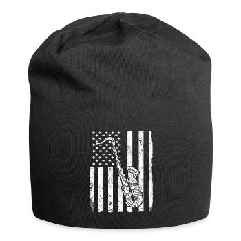 Saxophone musicians Brass music - Jersey Beanie - black - Front