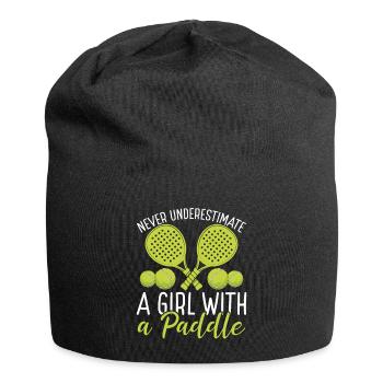Joueur de paddle-tennis Ne sous-estimez jamais la fille - Bonnet en jersey - noir - Devant