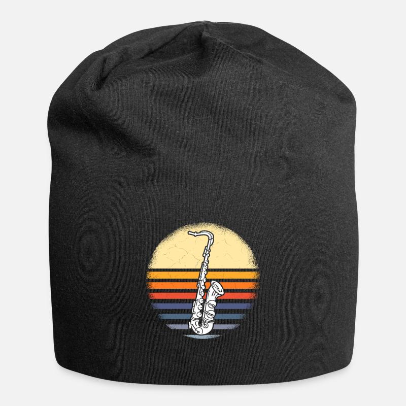 Saxophone Musiker Blasmusik - Jersey-Beanie - Schwarz