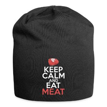 BBQ Grill Rindfleisch Liebhaber Geschenke - Jersey-Beanie - Schwarz - Vorne