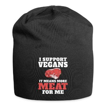 BBQ Grill Rindfleisch Liebhaber Geschenke - Jersey-Beanie - Schwarz - Vorne