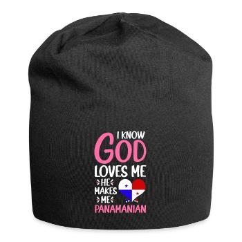 Gott Liebt Mich Panamaer Panamaerin Heimatland - Jersey-Beanie - Schwarz - Vorne