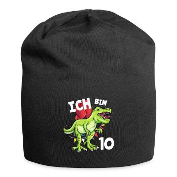 Ich bin 10 Jahre Dinosaurier 10. Geburtstag - Jersey-Beanie - Schwarz - Vorne