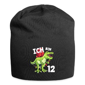 Ich bin 12 Jahre Dinosaurier 12. Geburtstag - Jersey-Beanie - Schwarz - Vorne