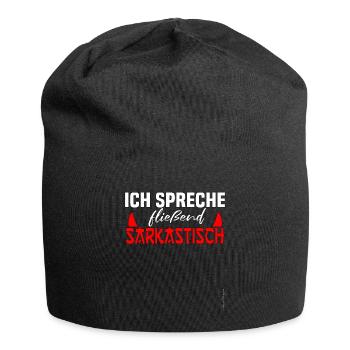 Ich spreche fliesend sarkastisch ironisches und - Jersey-Beanie - Schwarz - Vorne