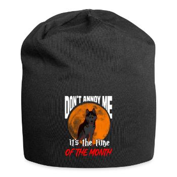 Lustiges Halloween Männer und Frauen Blutmond - Jersey-Beanie - Schwarz - Vorne