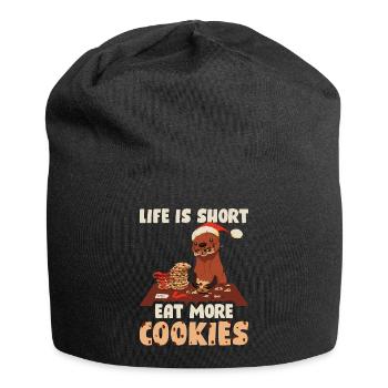 La vie est courte Mangez plus de biscuits Cookie Gift - Bonnet en jersey - noir - Devant