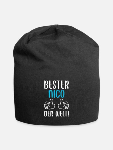 Nico Vorname Name Geburtstag - Jersey-Beanie - Schwarz