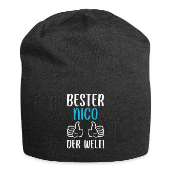 Nico Vorname Name Geburtstag - Jersey-Beanie - Anthrazit - Vorne